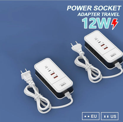 4 Port USB Charger QC 3.0 PD 12W