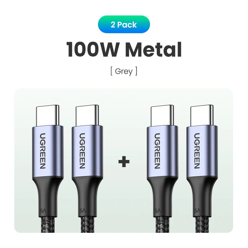 UGREEN 100W USB Type C To USB C Cable For Samsung Galaxy S24 For iPhone 15 Macbook Xiaomi PD Fast Charging Charger 5A Fast USB C - CONGATON