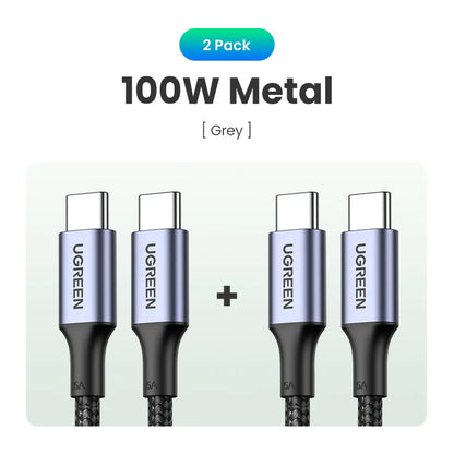 UGREEN 100W USB Type C To USB C Cable For Samsung Galaxy S24 For iPhone 15 Macbook Xiaomi PD Fast Charging Charger 5A Fast USB C - CONGATON