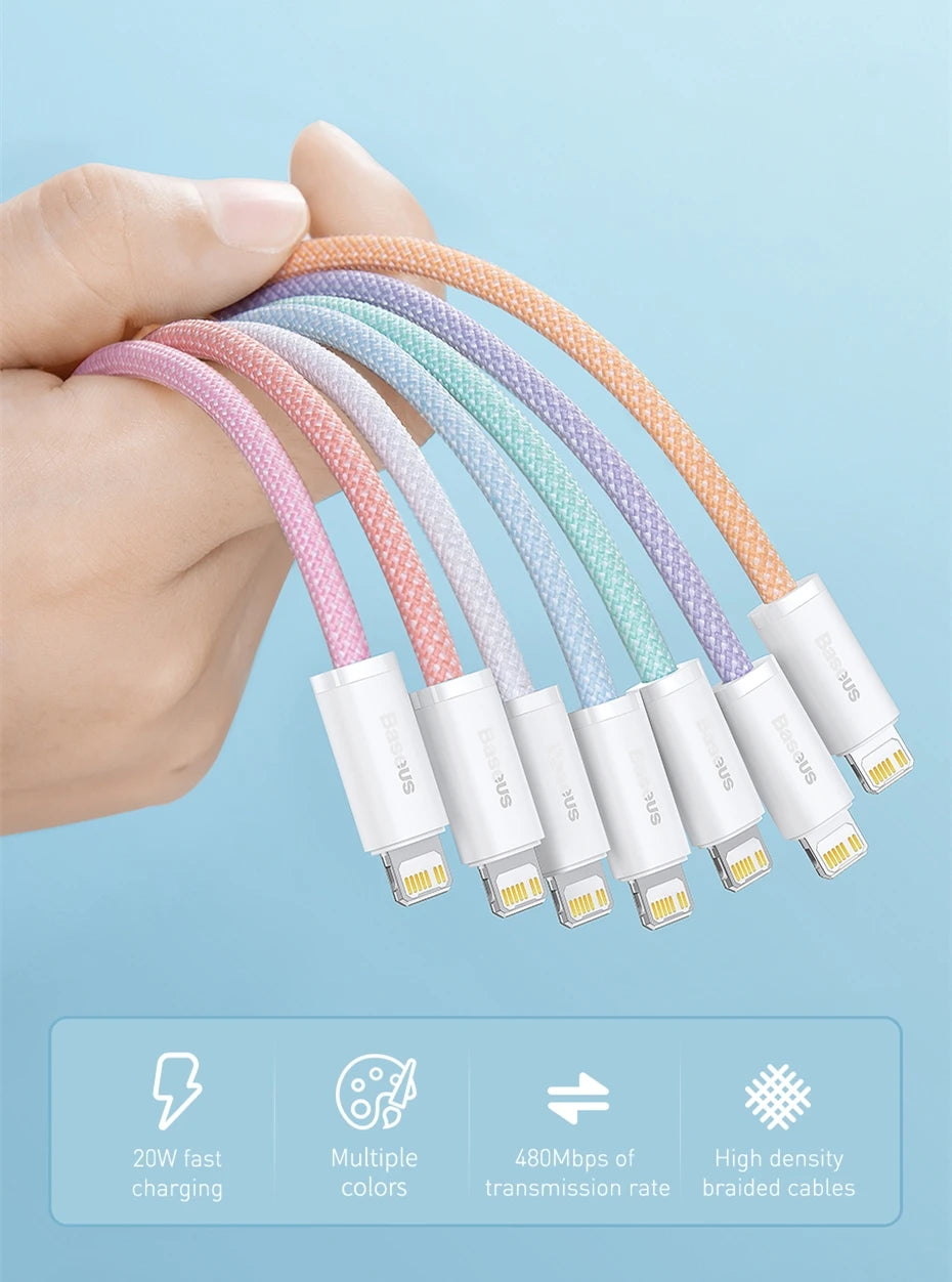 Baseus USB C Cable For IPhone 14 13 12 11 pro Max Xs Plus 20W Fast Charging Cable Type C Date Wire For ipad Macbook - CONGATON