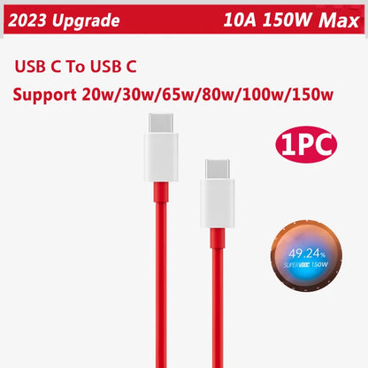 Oneplus 13 12 11 Cable Original 80W Supervooc Warp Charge Usb Type C Cable 100W Fast Charge One Plus 10T Nord CE 4 10 Ace 3 Pro - CONGATON