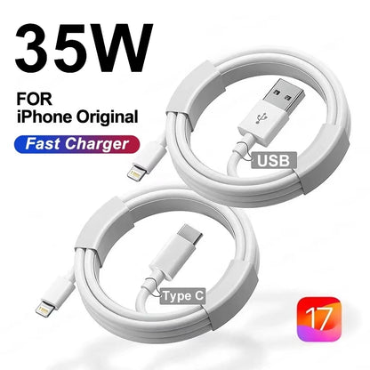 35W PD Original Fast Charging USB Cable for iPhone 14 8 7 Plus 13 12 11 Pro XS Max XR X USB C Rapid Charger Cable 1m 1.5m 2m 3m - CONGATON