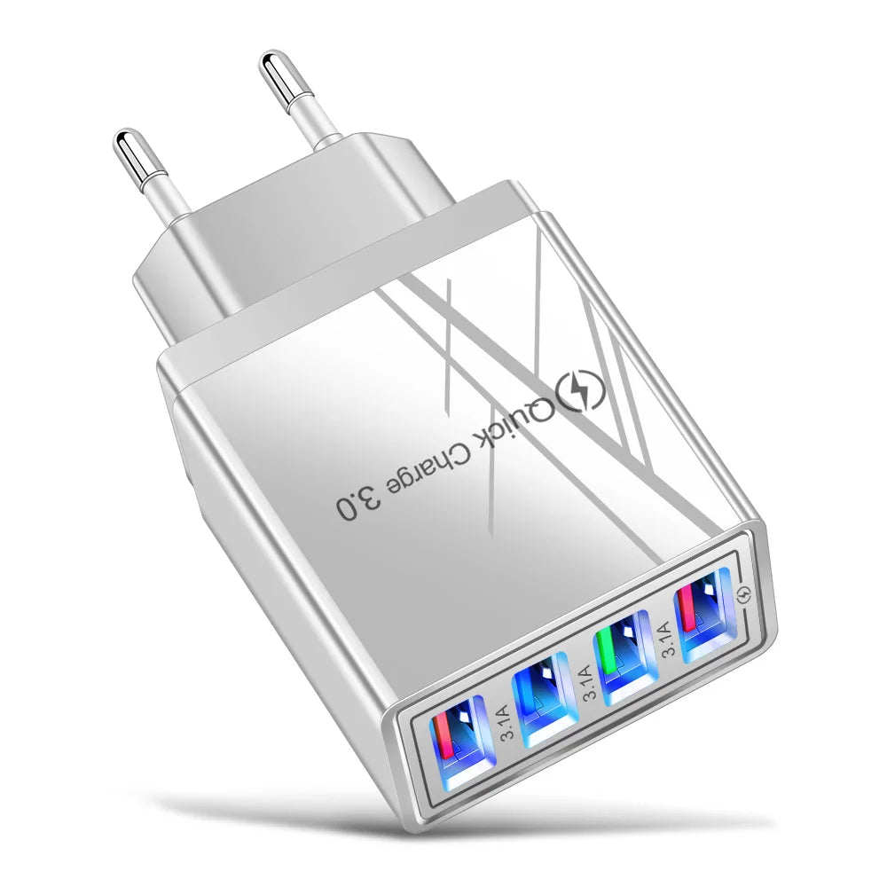 EU US Plug USB Charger Multi Port 4 USB