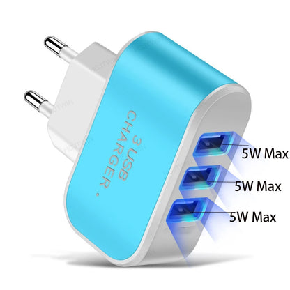 Tutew 3 USB Ports Multifunctional Charger