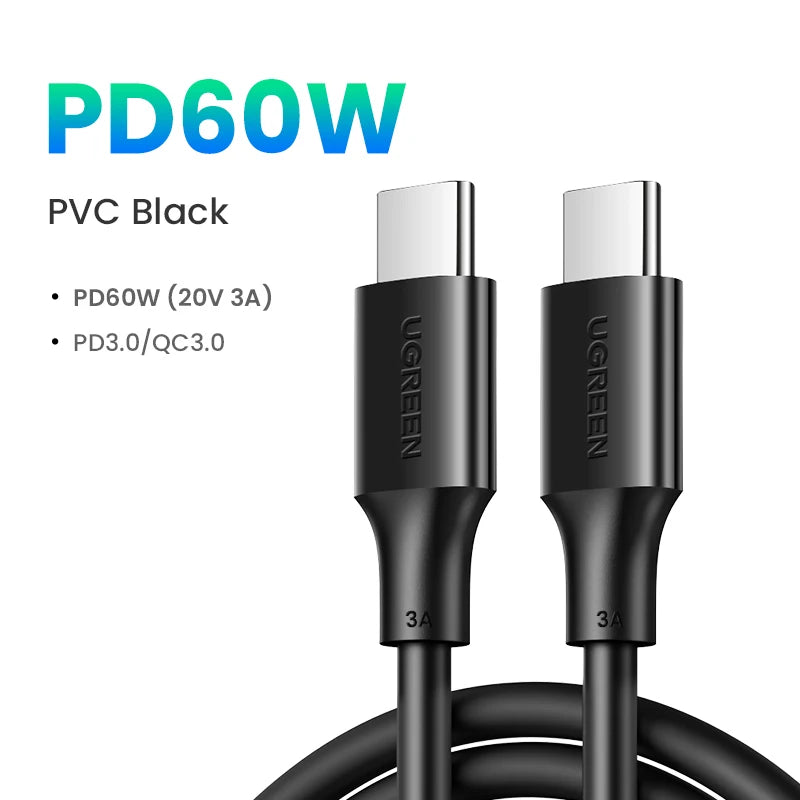 UGREEN 100W USB Type C To USB C Cable For Samsung Galaxy S24 For iPhone 15 Macbook Xiaomi PD Fast Charging Charger 5A Fast USB C - CONGATON