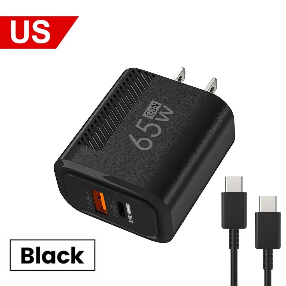 65W GaN USB C Charger Fast Charging