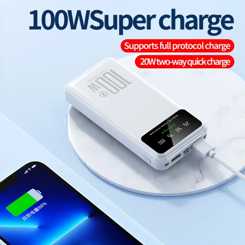 Xiaomi 50000mAh High Capacity 100W Fast Charging Power Bank Portable Charger Battery Pack Powerbank for iPhone Huawei Samsung - CONGATON