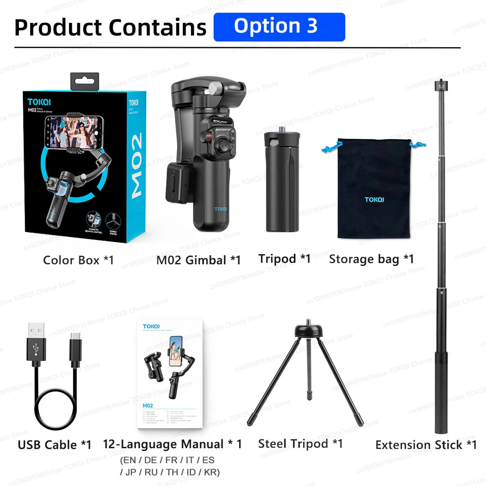 Handheld 3-Axis Gimbal Phone Holder Anti Shake