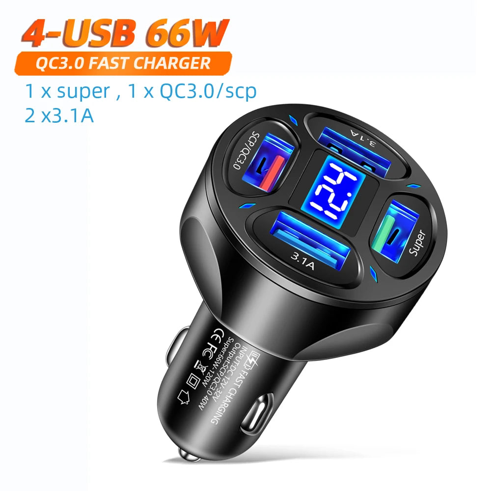 AIXXCO 3 Ports USB Car Charger