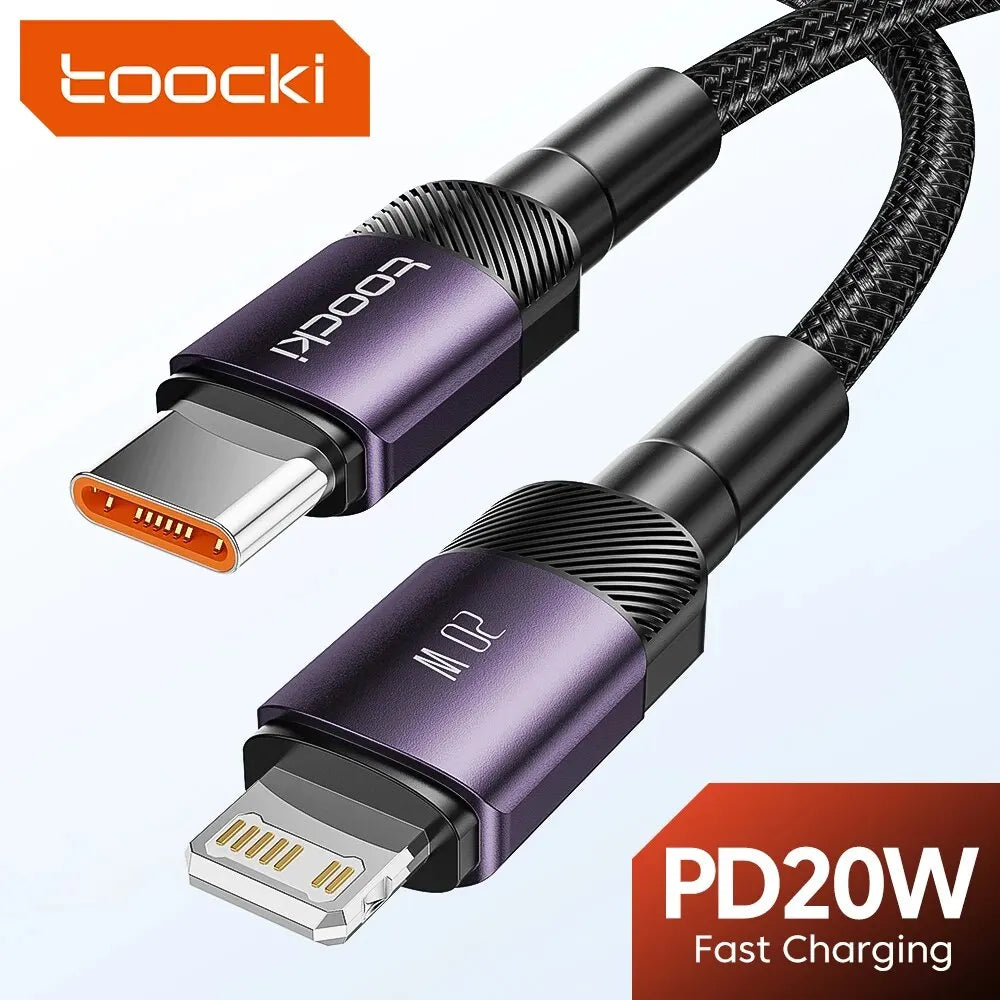 Toocki PD 20W USB C To Lightnin Cable For iPhone 15 14 13 12 11 Pro XS 8 Type C To Lightning Cable Data Wire Fast Charging Cable - CONGATON