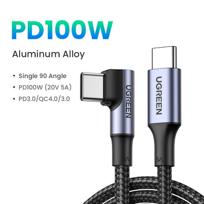 UGREEN 100W USB Type C To USB C Cable For Samsung Galaxy S24 For iPhone 15 Macbook Xiaomi PD Fast Charging Charger 5A Fast USB C - CONGATON