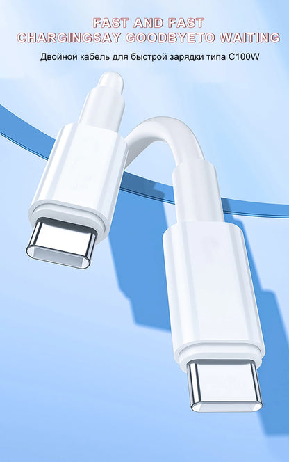 USB Cable PD100W USB C to Type C Fast Charger Cable for Xiaomi Samsung Huawei MacBook iPad 5A Mobile Phone Cord USB Cable Type C - CONGATON