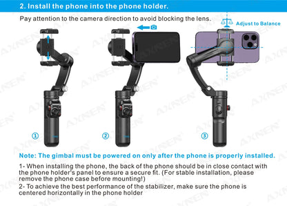 Handheld 3-Axis Gimbal Phone Holder Anti Shake