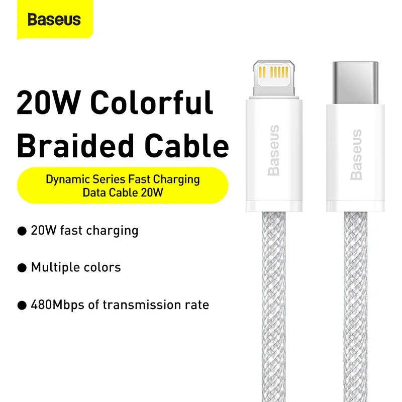 Baseus USB C Cable For IPhone 14 13 12 11 pro Max Xs Plus 20W Fast Charging Cable Type C Date Wire For ipad Macbook - CONGATON