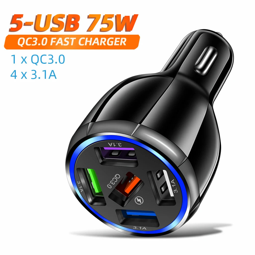 AIXXCO 3 Ports USB Car Charger