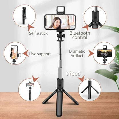 3In1 Bluetooth Wireless Selfie Tripod With Fill Light