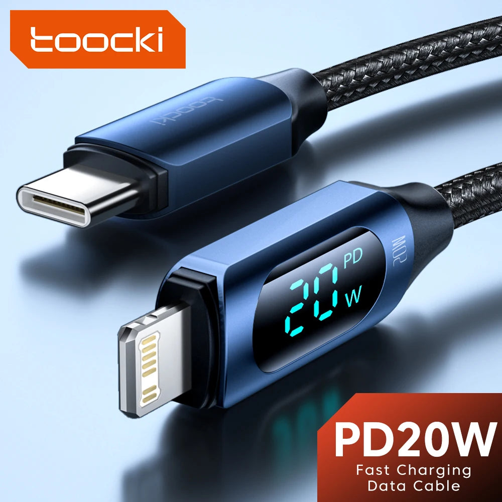 Toocki USB C To Lightning Cable For iPhone 14 13 12 Pro Max X 8 Plus PD 20W Fast Charger Type-c to Lightning Data Cord For iPad - CONGATON