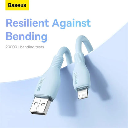 Baseus TPE 2.4A Fast Charging USB Cable for iPhone 14 13 Pro Max Xs Xr X 8 Plus Cable for iPhone iPad Air Mini 4 Charger Cable - CONGATON