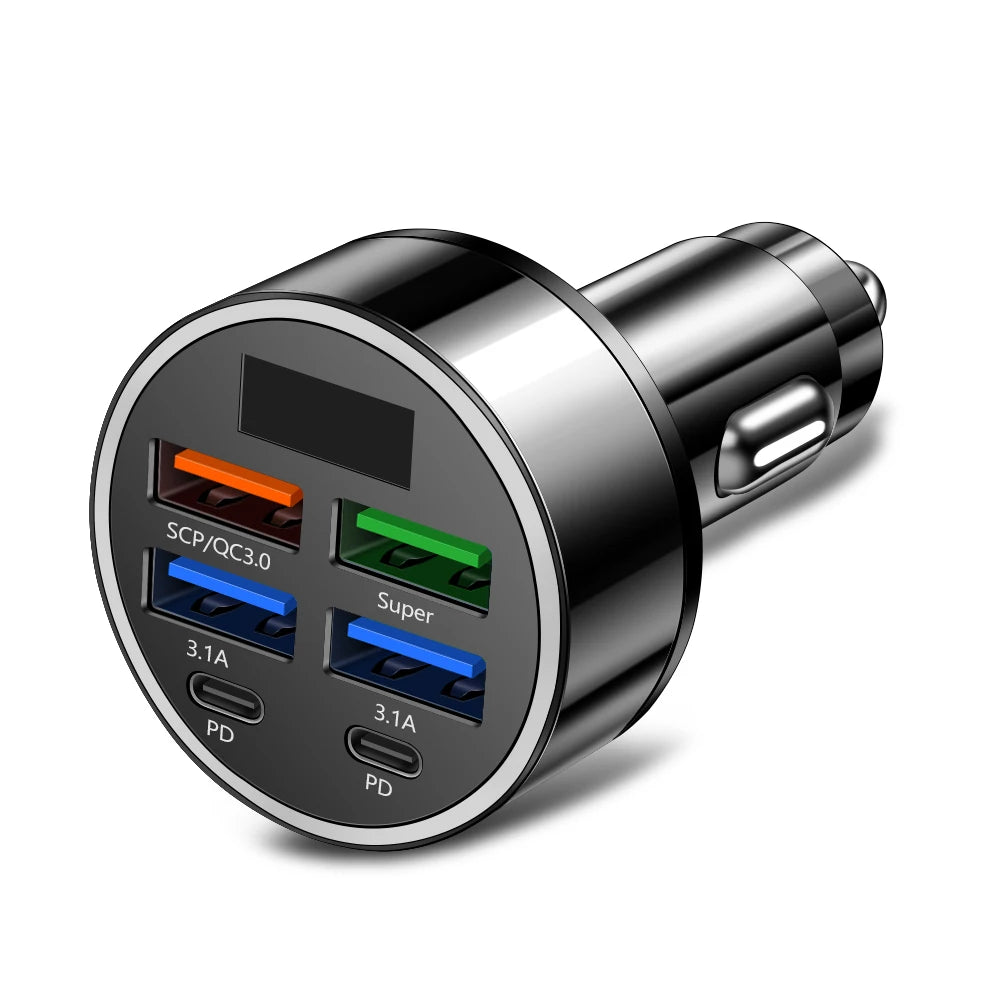 100W 6/8 Ports Car Charger Fast Charging