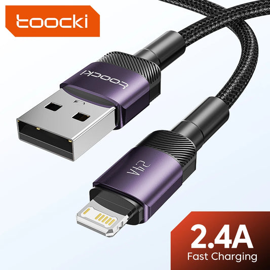 Toocki USB Cable For iPhone 14 13 12 Pro Max X XS XR 8 7 Plus iPad Fast Charging Charger USB To iP Cable For iPhone Data Cord - CONGATON