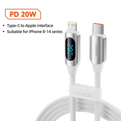 Toocki USB C To Lightning Cable For iPhone 14 13 12 Pro Max X 8 Plus PD 20W Fast Charger Type-c to Lightning Data Cord For iPad - CONGATON