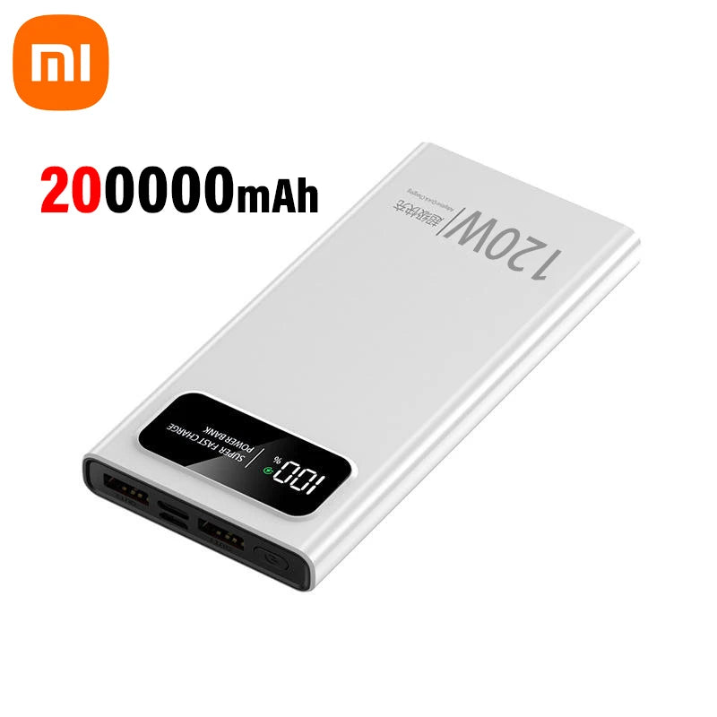 Xiaomi 200000mAh 120W Power Bank Super Fast Charging Battery High Capacity Digital Display Power Bank For iPhone Samsung Huawei - CONGATON