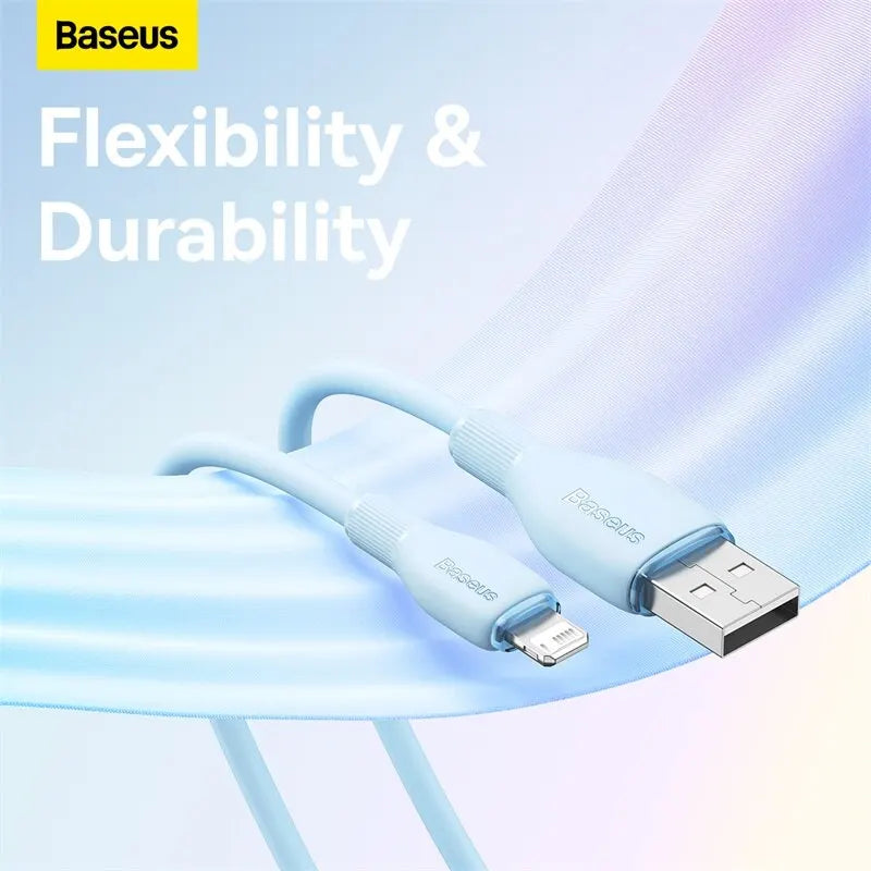 Baseus TPE 2.4A Fast Charging USB Cable for iPhone 14 13 Pro Max Xs Xr X 8 Plus Cable for iPhone iPad Air Mini 4 Charger Cable - CONGATON