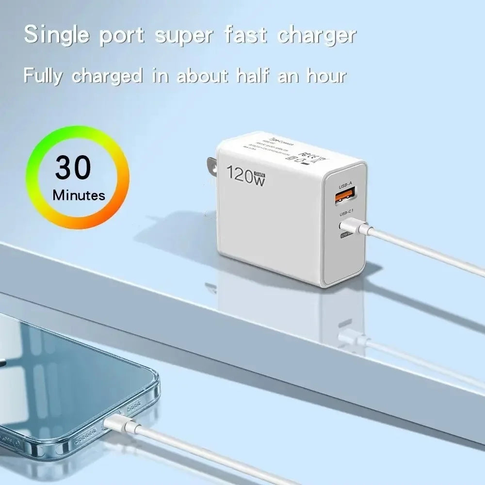 USB 120W Fast Charger Quick Charge