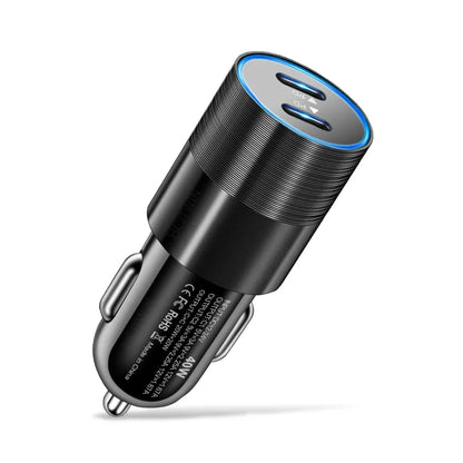 68W Dual USB Type C Car Charger Metal