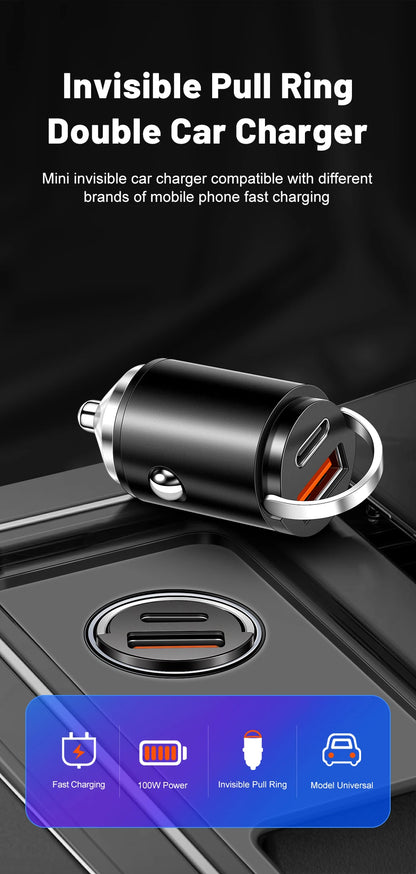 100W PD Car Charger USB Type C