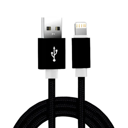 Metal Nylon Braided USB Charger Cable for iPhone 14 8 7 6S Plus X XR XS 11 12 13 Pro Max iPad 9 Fast Charging Data Cord 1m 2m 3m - CONGATON