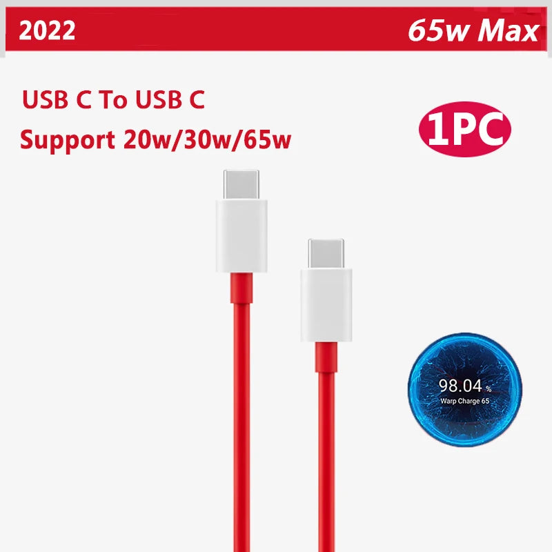 Oneplus 13 12 11 Cable Original 80W Supervooc Warp Charge Usb Type C Cable 100W Fast Charge One Plus 10T Nord CE 4 10 Ace 3 Pro - CONGATON