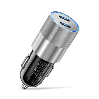 68W Dual USB Type C Car Charger Metal