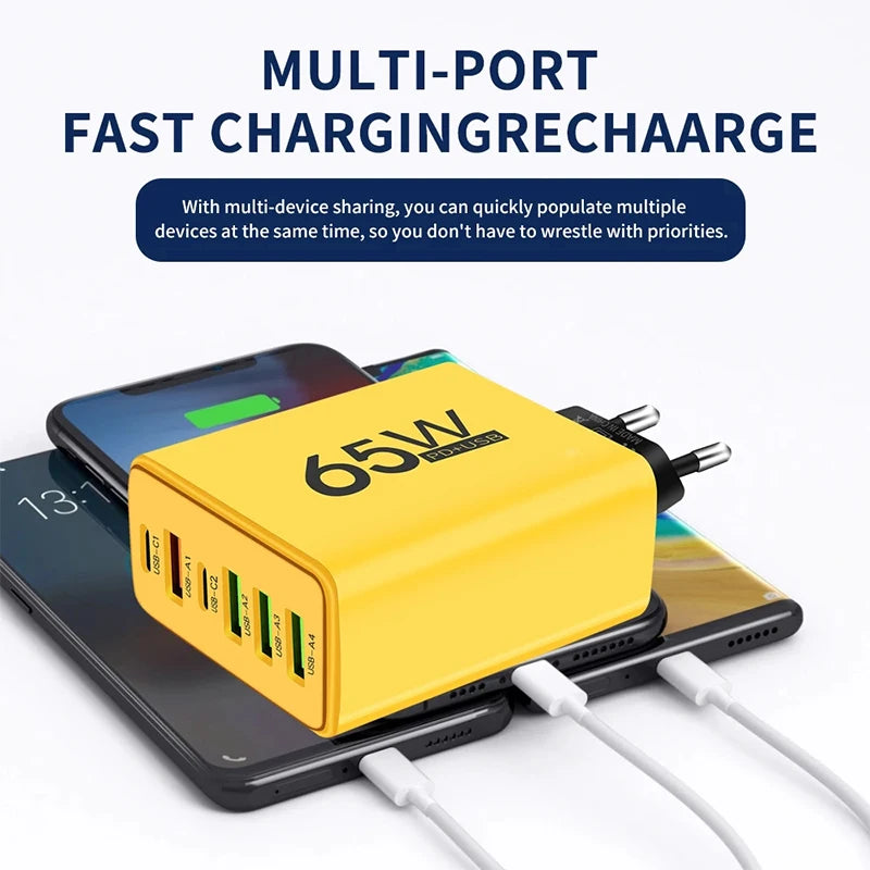 USB Type C Charger 6 Ports PD Fast Charger