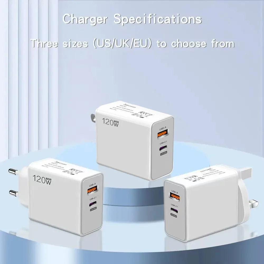 USB 120W Fast Charger Quick Charge