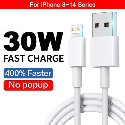 PD 30W USB Cable For Apple iPhone 15 14 13 12 11 Pro Max 7 8 Plus XS X XR Fast Charging USB C Cable Charge Date Wire Accessories - CONGATON