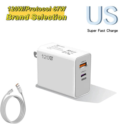 USB 120W Fast Charger Quick Charge