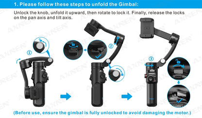 Handheld 3-Axis Gimbal Phone Holder Anti Shake