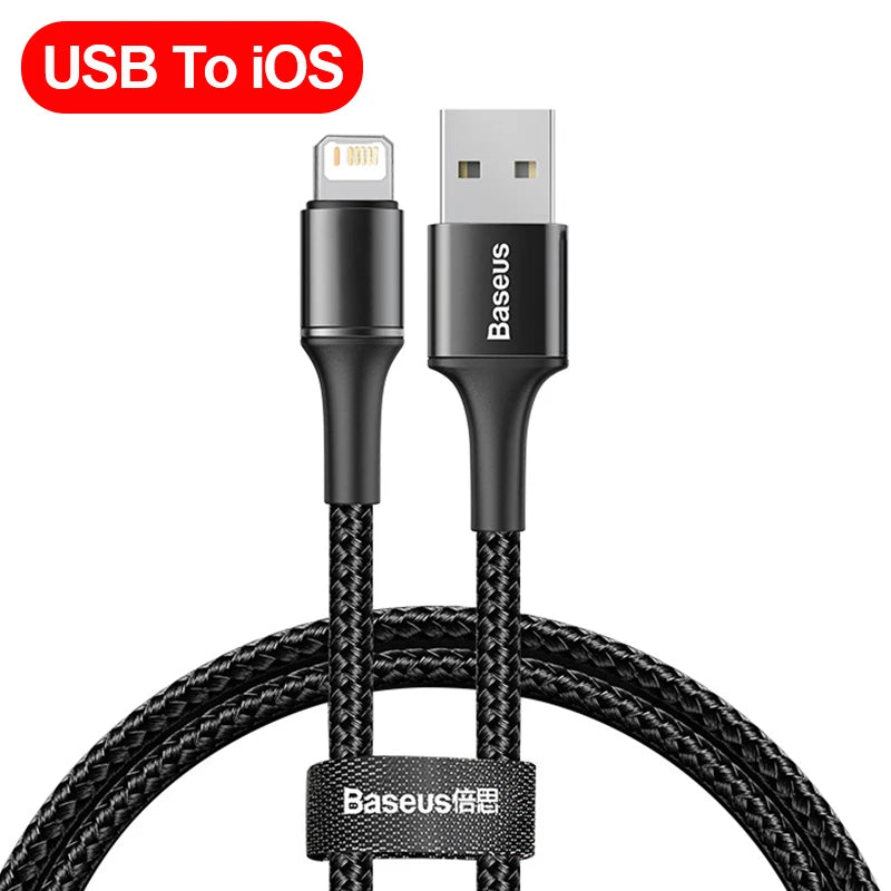 Baseus USB Cable for iPhone 6 7 8 Plus 11 12 13 Pro XS Max X XR 18W Lighting Fast Charging Charger USB Data Cable for iPad Cord - CONGATON