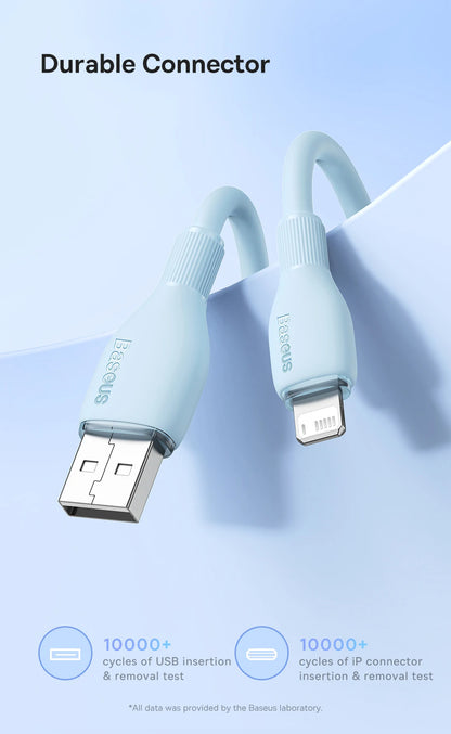 Baseus TPE 2.4A Fast Charging USB Cable for iPhone 14 13 Pro Max Xs Xr X 8 Plus Cable for iPhone iPad Air Mini 4 Charger Cable - CONGATON