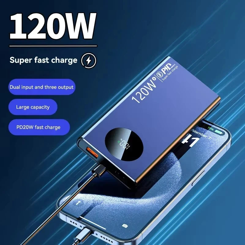 Xiaomi 120W 50000mAh High Capacity Power Bank Fast Charging Powerbank Portable Battery Charger For iPhone Samsung Huawei 2024 - CONGATON