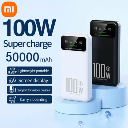 Xiaomi 50000mAh High Capacity 100W Fast Charging Power Bank Portable Charger Battery Pack Powerbank for iPhone Huawei Samsung - CONGATON