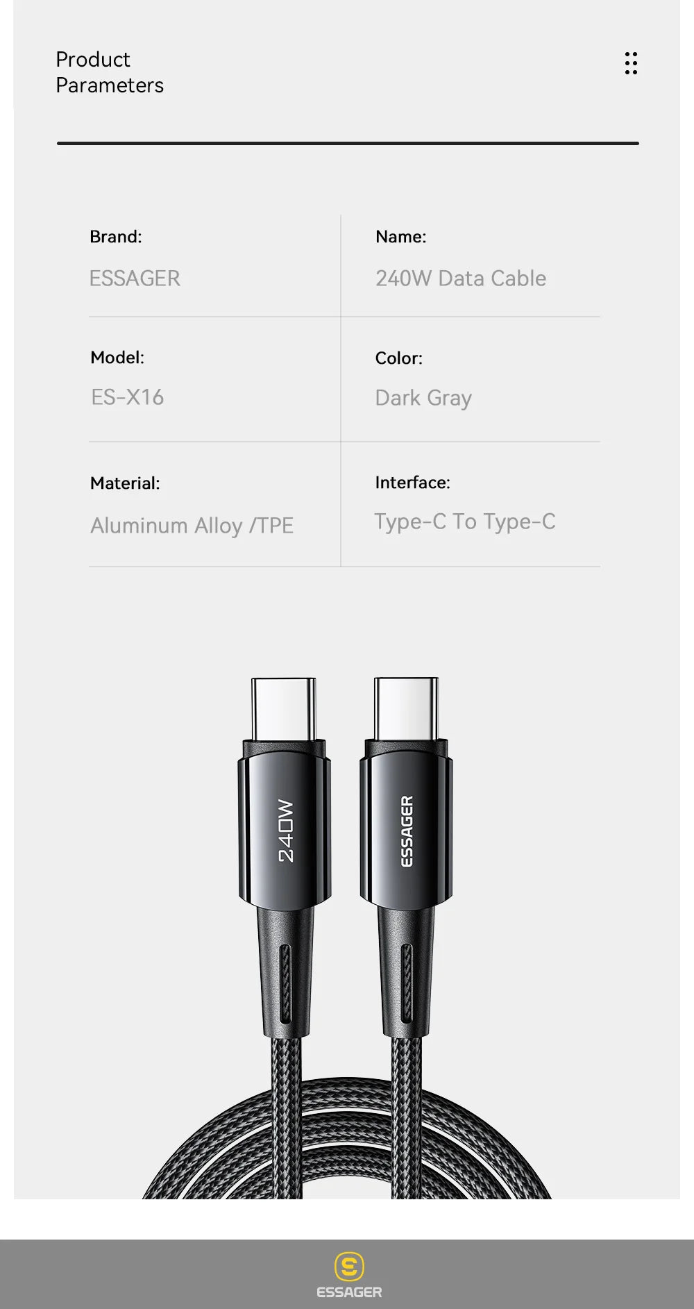 Essager 240W Super Fast Charge Type-C